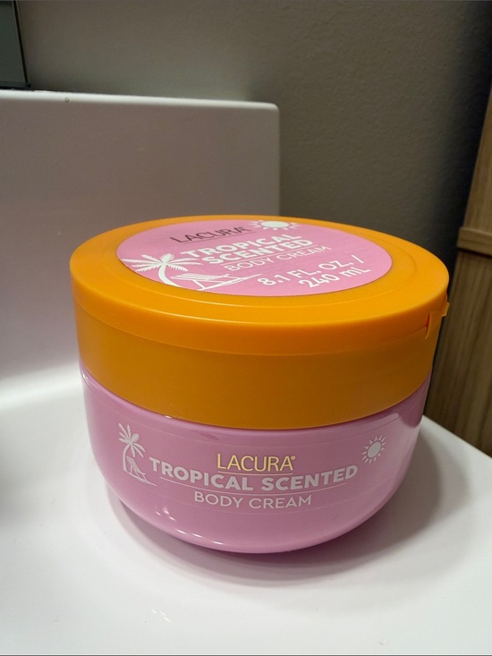 Lacura Other - Tropical Scented Body Cream — Pink with Orange Lid